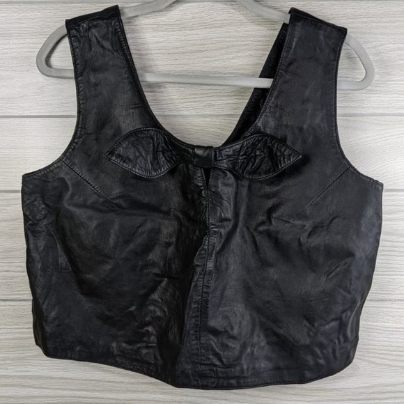 Vintage Tops - 100% Leather Crop Top